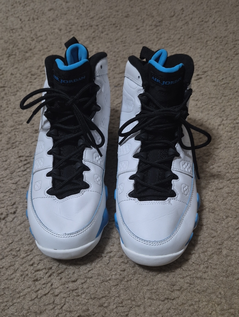 Jordan Kids White Black Blue High-Top Sneakers